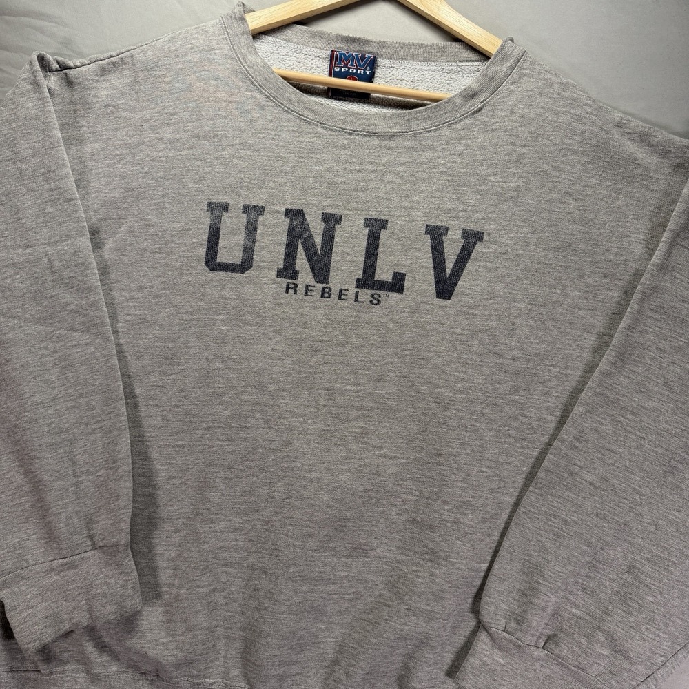 Vintage UNLV Rebels Sweatshirt Mens Large Gray Crewneck Fleece MV Sport 90s